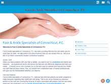 Tablet Screenshot of footandanklespecialistsofct.com